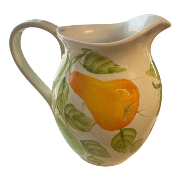 1980s-90s La Ceramica V.B.C. Hand-Painted Fruit Pitcher – Made in Italy - Picture 4 of 7